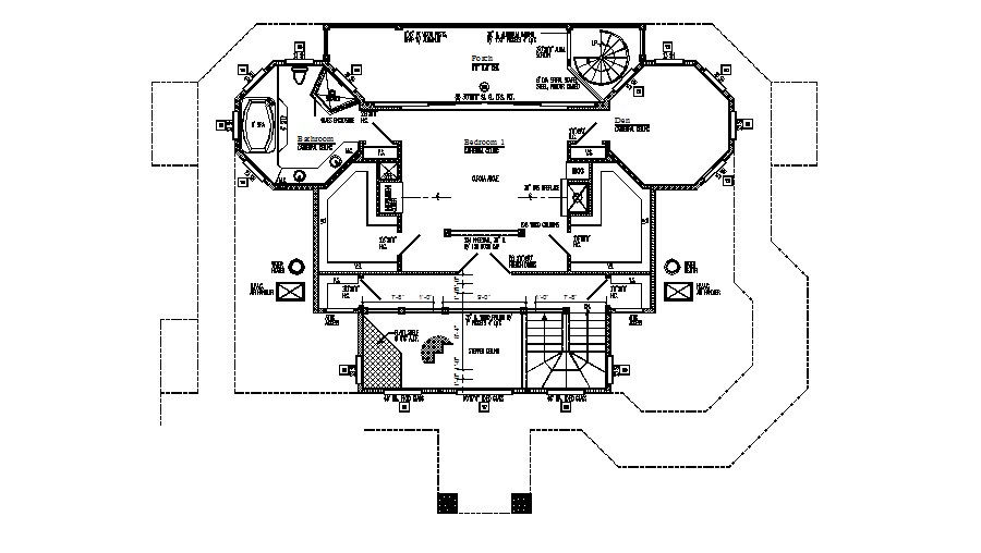 First floor layout plan of house with dimensions and lining layout dwg file