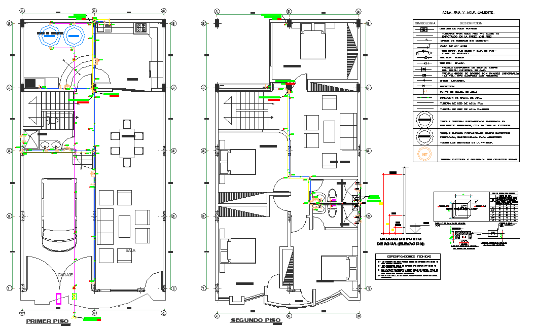 First floor to second floor house autocad file