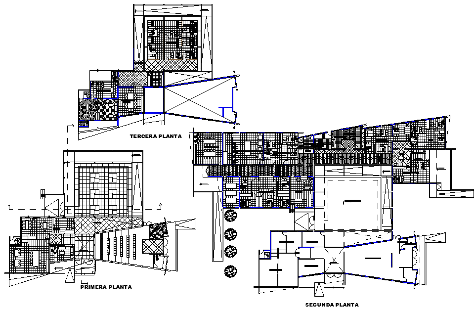 First floor to terrace floor Administration plan detail dwg file