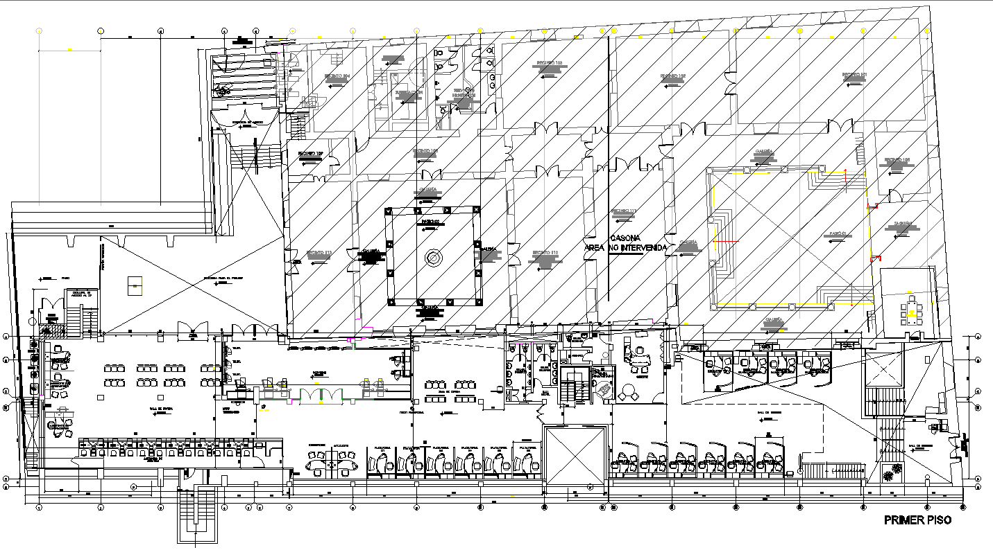 First Floor CAD Drawing Detail For Bank Building in DWG File