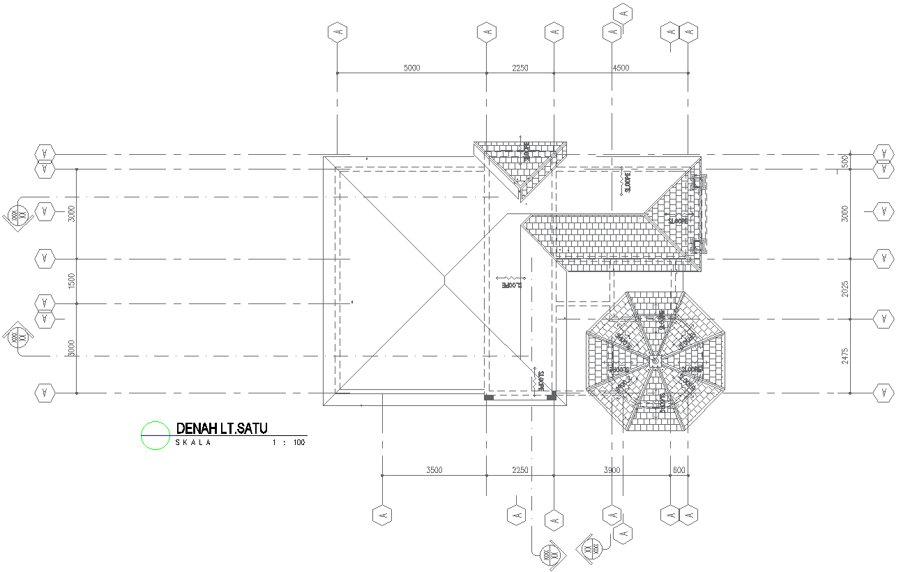 First Floor Elevation Plan Design for House in DWG File