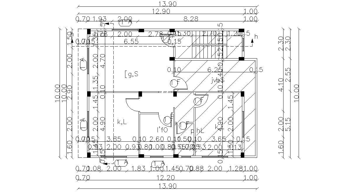 First Floor Plan Huge Bungalow design Autocad File