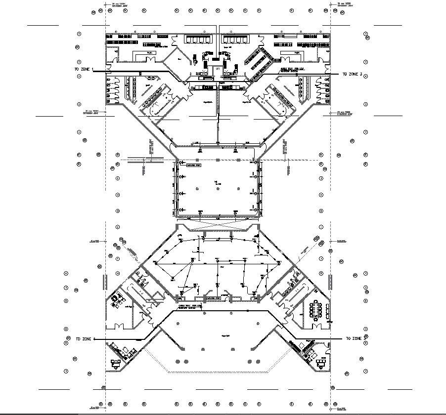 First Floor Plan Zone Details CAD Drawing For Public Address System In DWG File