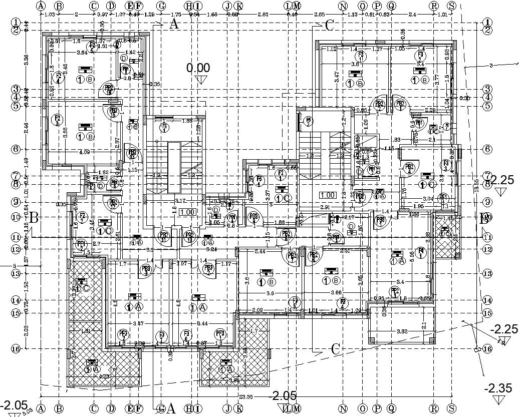 First Floor plan of Apartment in AutoCAD, dwg file.