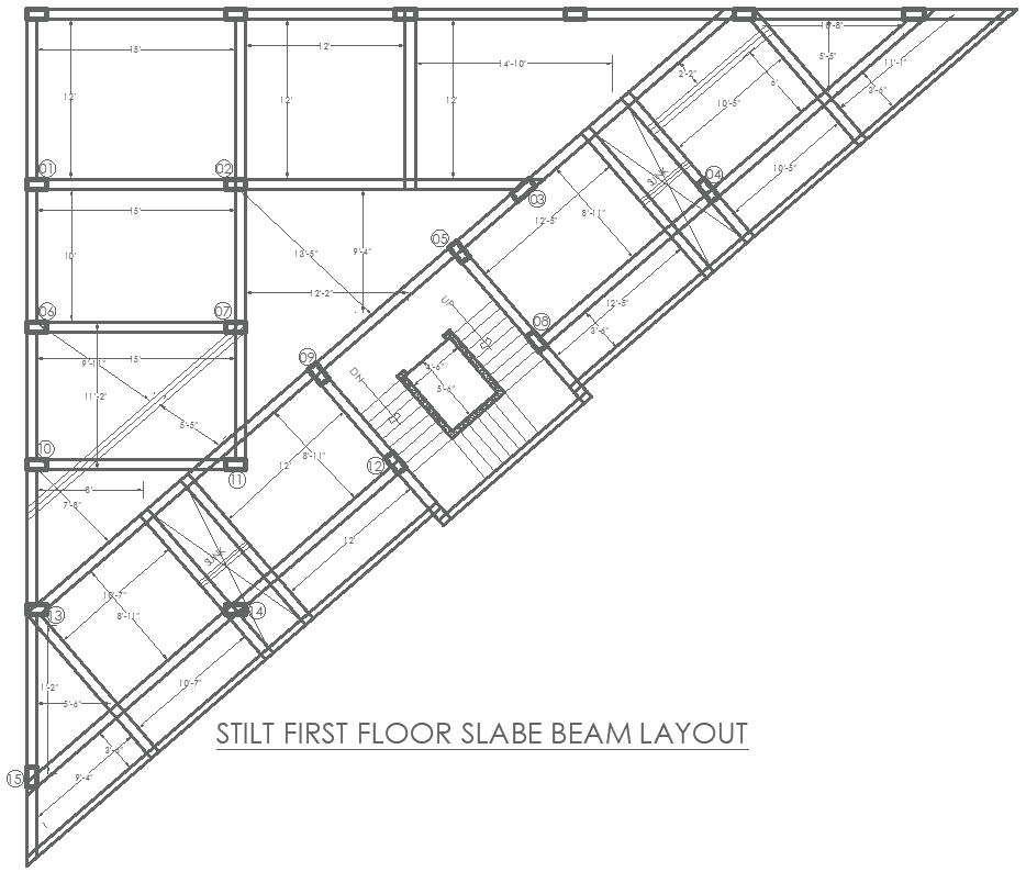 First-floor Slab Beam Layout Plan AutoCAD DWG File