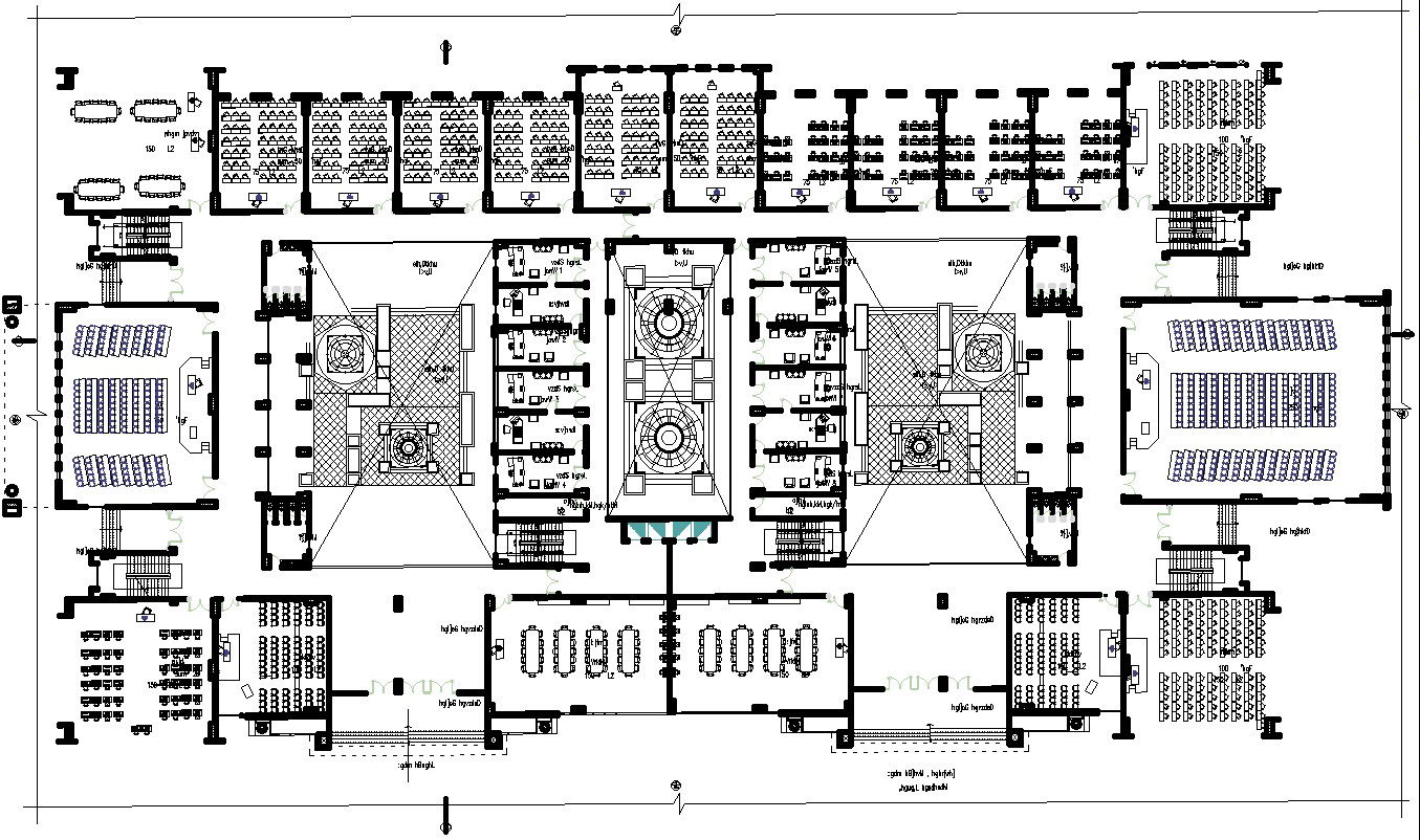 First floor furniture layout of a Educational Building.