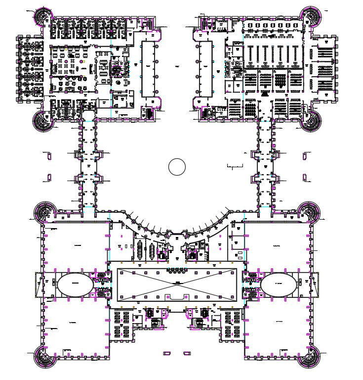 First floor furniture layout plan in detail AutoCAD 2D drawing, dwg file, CAD file