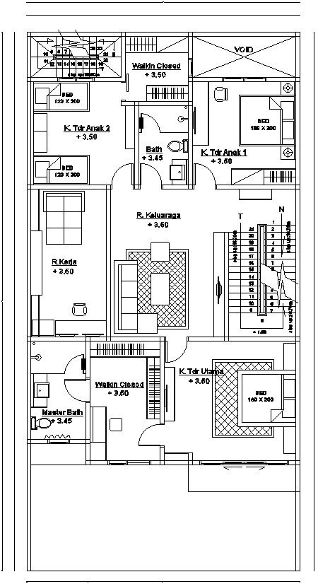 First floor house plan design details in AutoCAD, dwg file.
