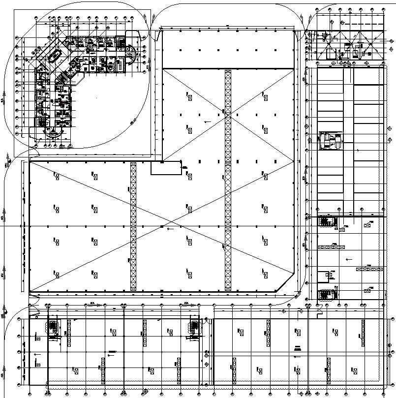 First floor plan of warehouse with detail AutoCAD drawing