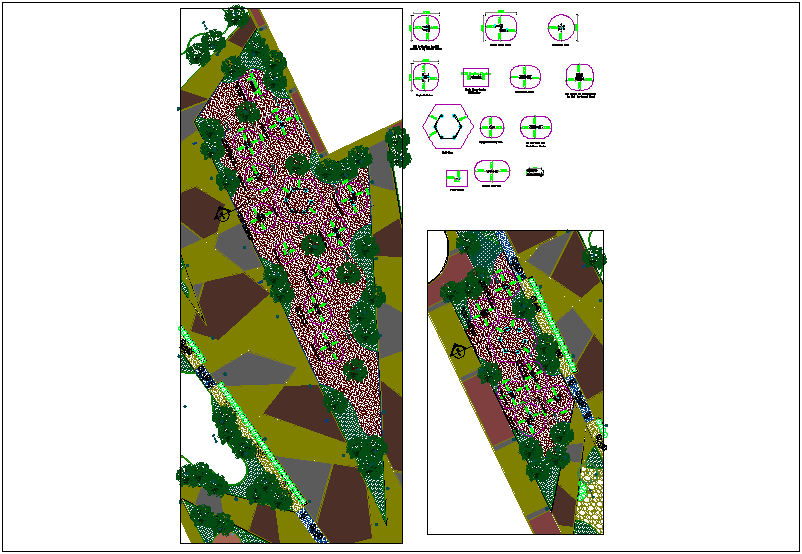 Fitness area plan with fitness equipment view dwg file