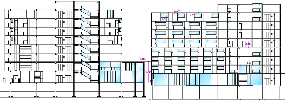 Five Star Hotel Architecture Design and Elevation dwg file