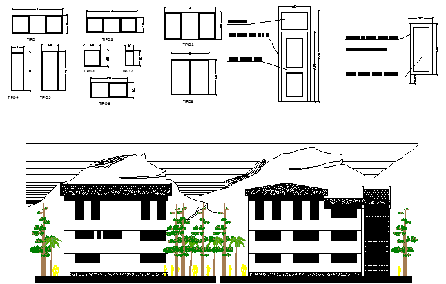 Five story school building architecture project dwg file