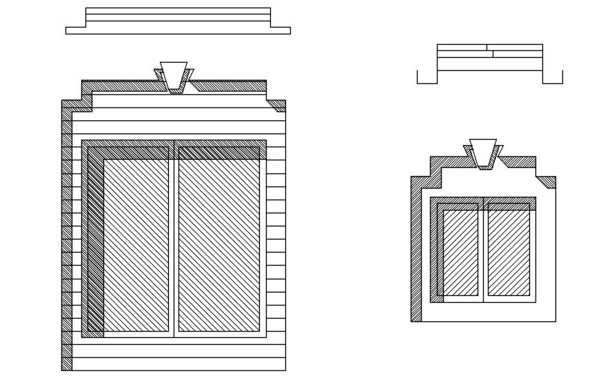 Fixed window design in detail AutoCAD drawing, dwg file, CAD file