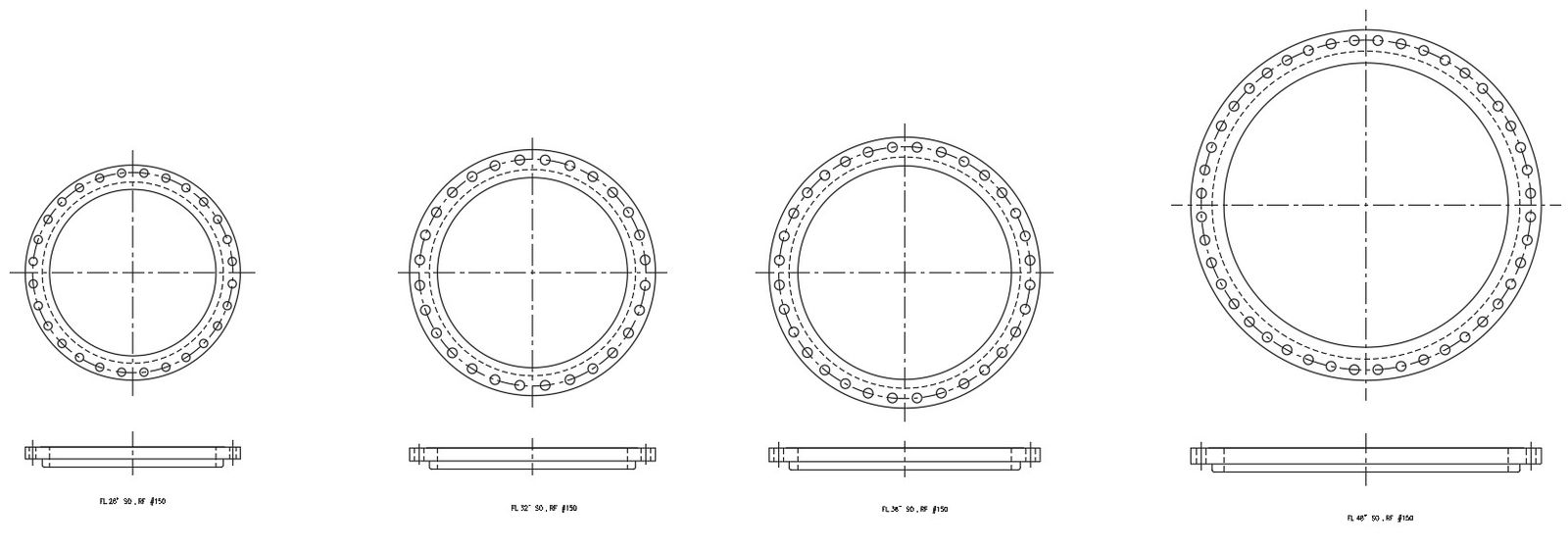 Mechanical Flange Design in AutoCAD 2D DWG Drawing