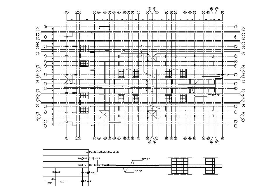 Flat cover and foundation plan details dwg file