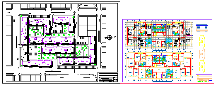 Flat design drawing on architectural based design