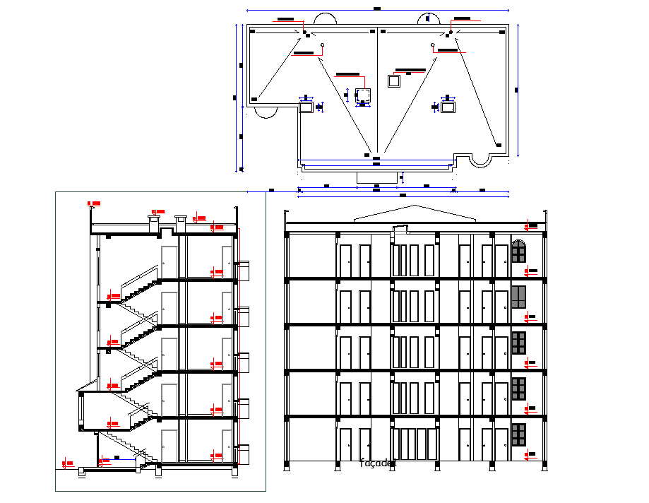 Flat section and elevtion  detail dwg file 