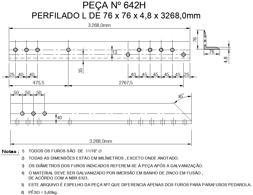 Flat Steel Plate with Holes Details AutoCAD DWG File