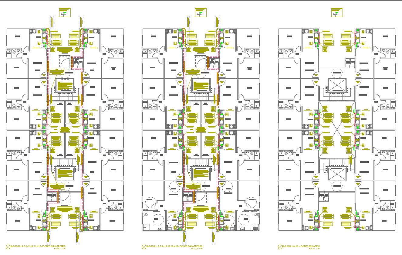 Floor Plan Design of Residence Apartment 2d AutoCAD Drawing Download