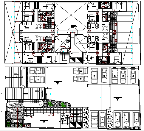 Floor Plan Details of High Rise Apartment Building Project dwg file