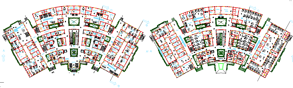 Floor Plan of Genera Hospital Complex dwg file