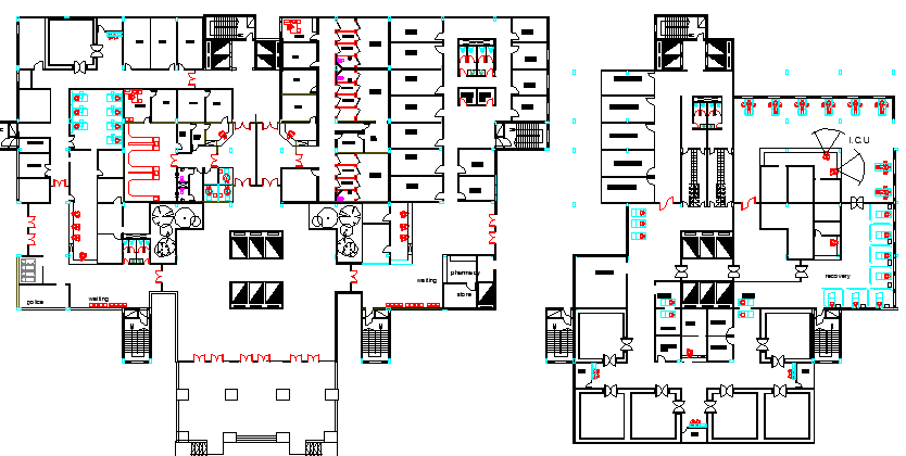 Floor Plan of Islamic Health Center dwg file