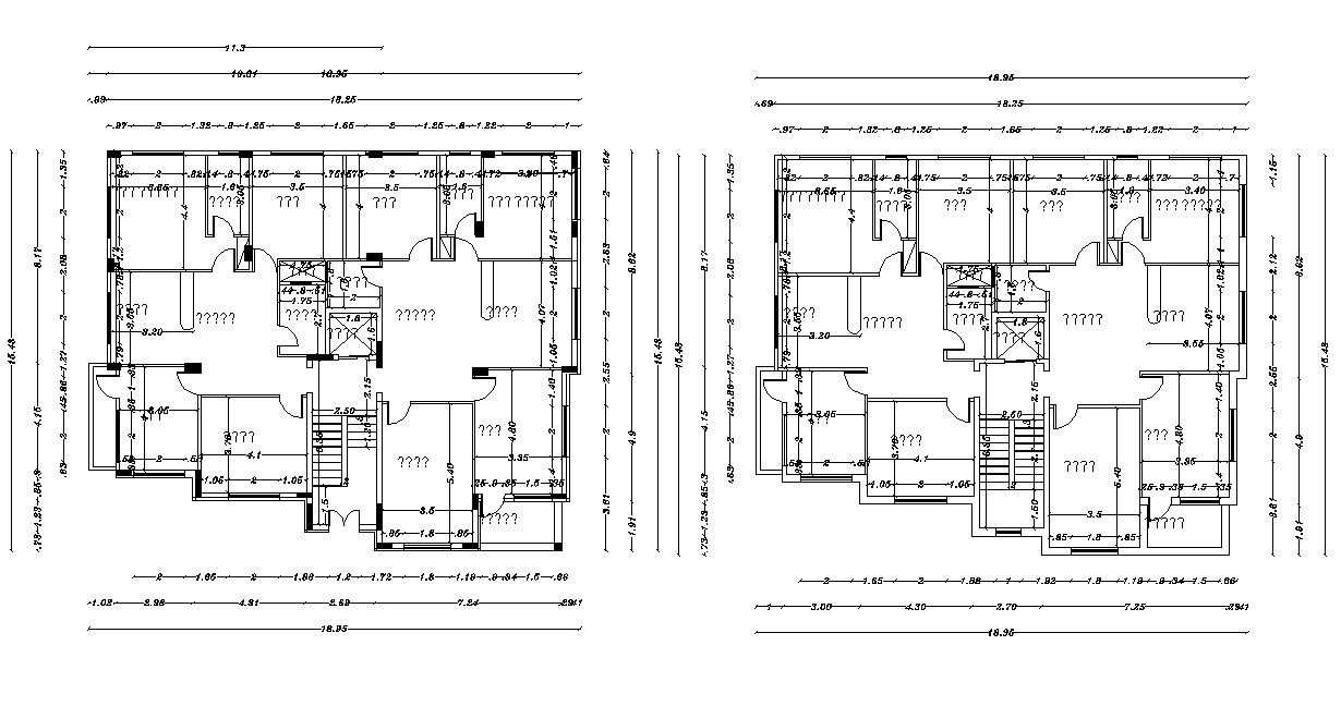 Floor Plans Of Flat Design And Working Drawing DWG File