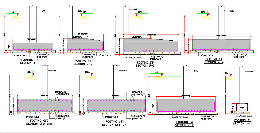 Floor construction details of ayangar work shop dwg file.