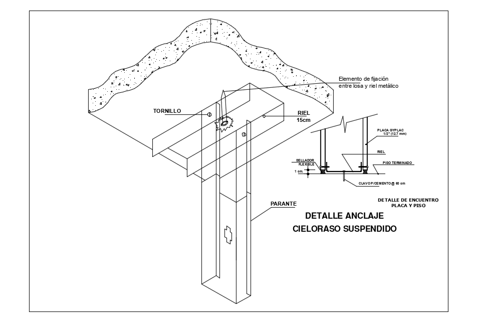 Floor detail with channel view for floor dwg file