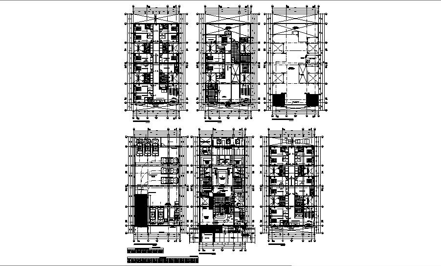 Floor distribution plan, cover plan and auto-cad details of house building dwg file