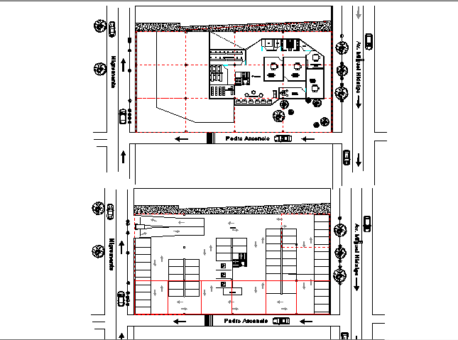 Floor layout and architectural layout plan of a office dwg file