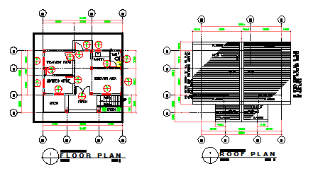 Floor plan and Roof plan design drawing of Small hospital design drawing
