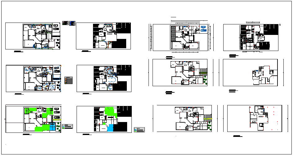 Floor plan and elevation design view with architect plan with electrical and sanitary plan view dwg file