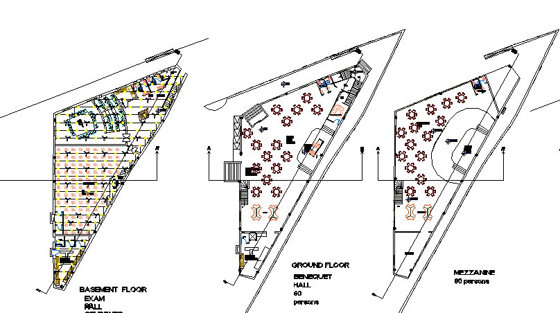 Floor plan architecture layout plan of corporate building dwg file