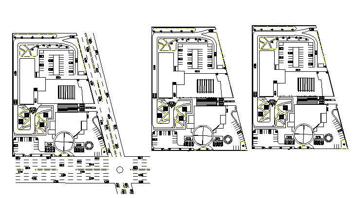 Floor plan details of BMW automobile showroom dwg file