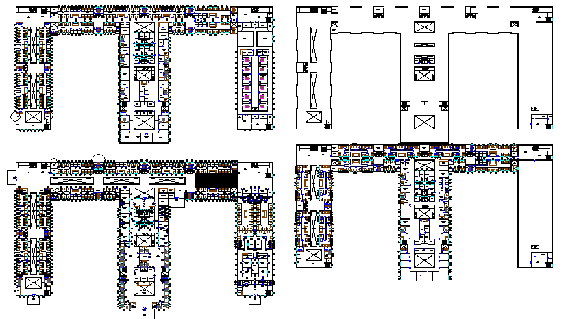 Floor plan details of multi-specialty hospital dwg file