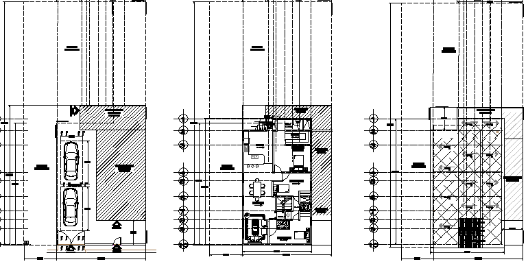 Floor plan details of single family house project dwg file