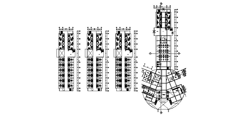 Floor plan distribution details of airport terminal dwg file
