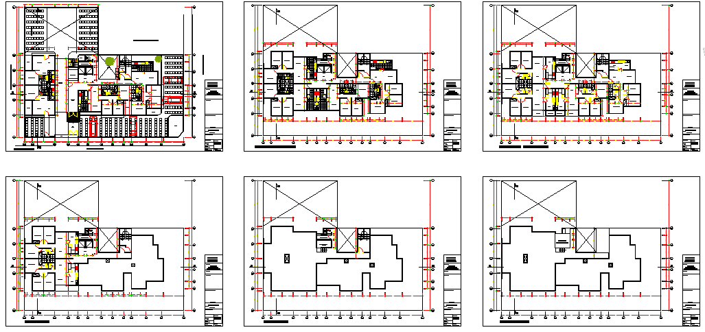 Floor plan layout details of municipality government building dwg file