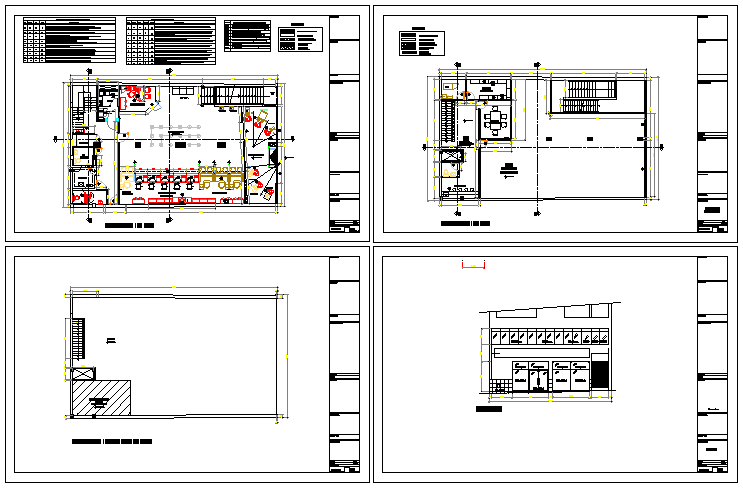 Floor plan layout details of office with cut sectional view dwg file