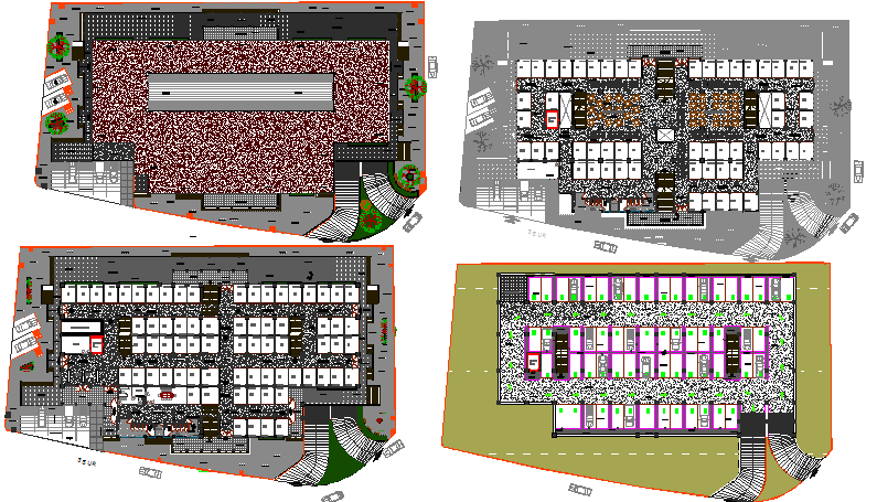 Floor plan layout details of talcotepec market dwg file
