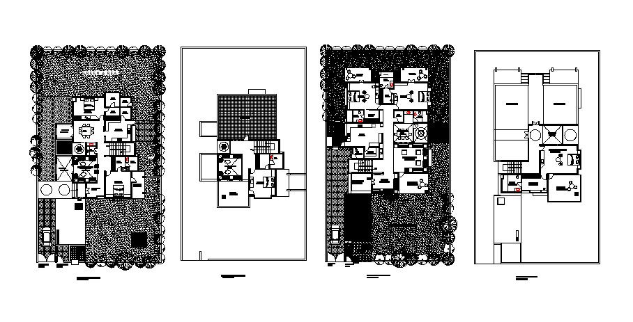 Floor plan of Bungalow with furniture detail in dwg file