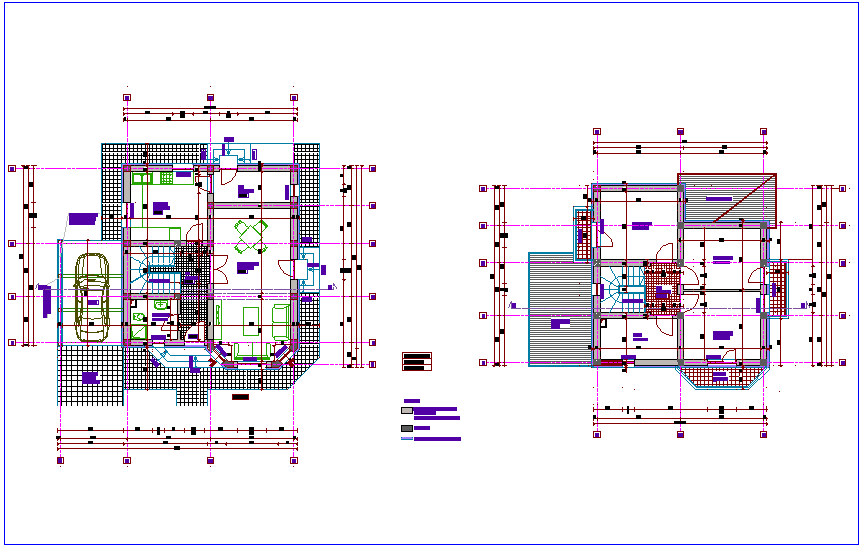 Floor plan of architectural view of house dwg file