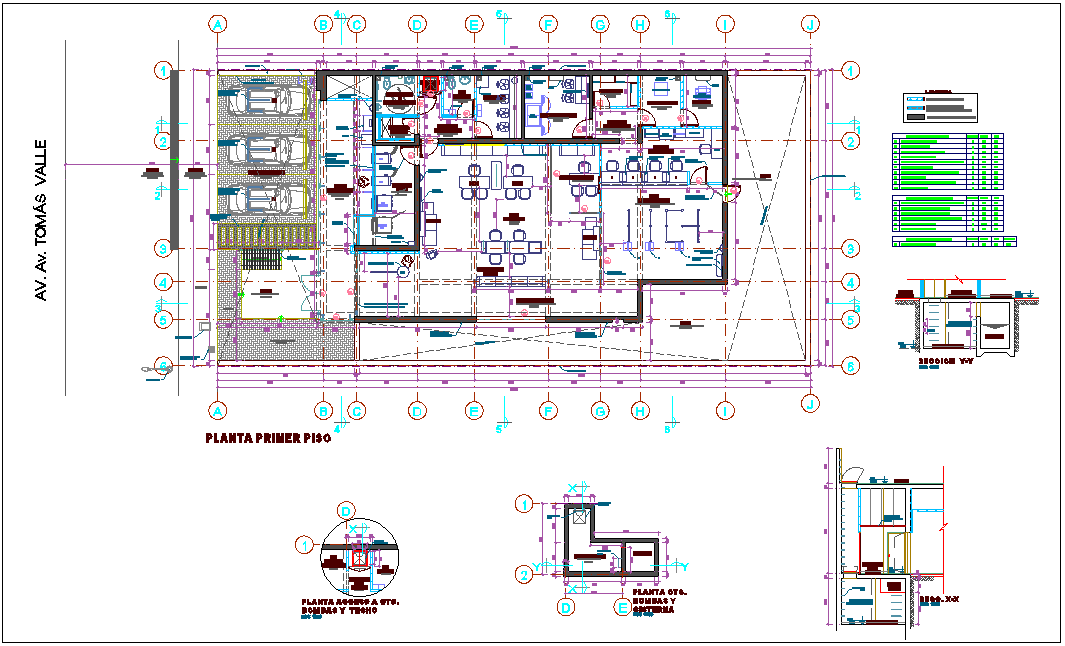 Floor plan of bank agency with architectural view dwg file