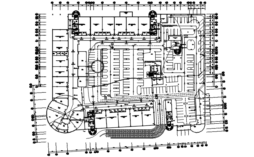 Floor plan of bungalow design in dwg file 