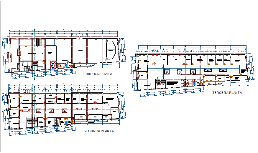 Floor plan of civic center dwg file