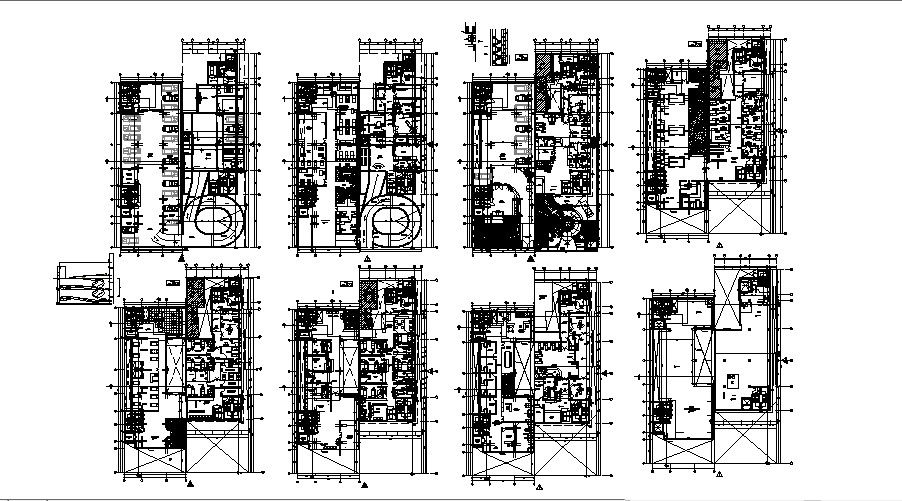 Floor plan of clinic 16.00mtr x 50.00mtr with detail dimension in dwg 