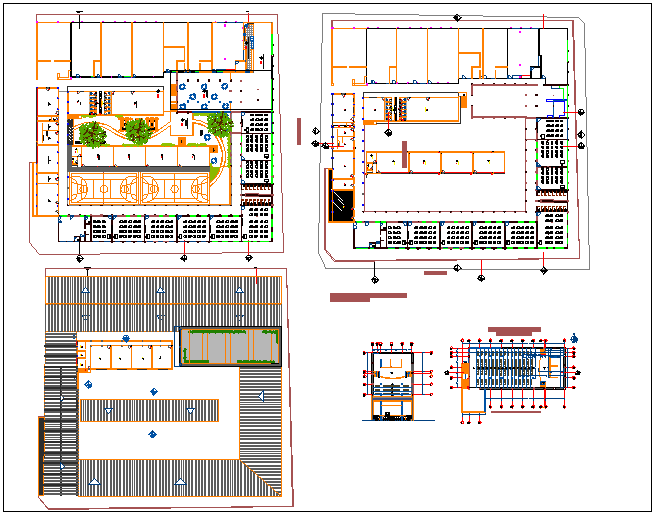 Floor plan of collage dwg file