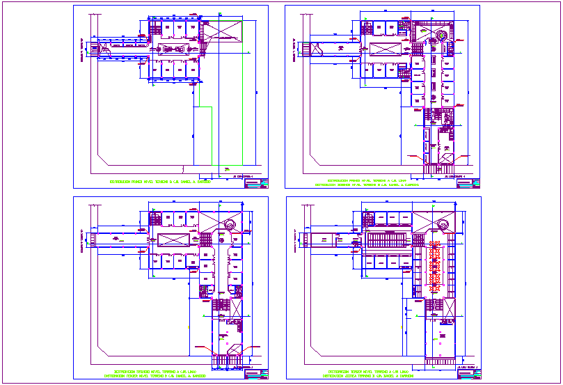 Floor plan of commercial building gallery with architectural view dwg file