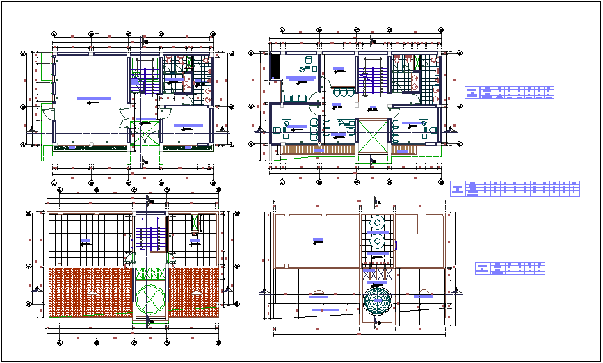 Floor plan of community center dwg file